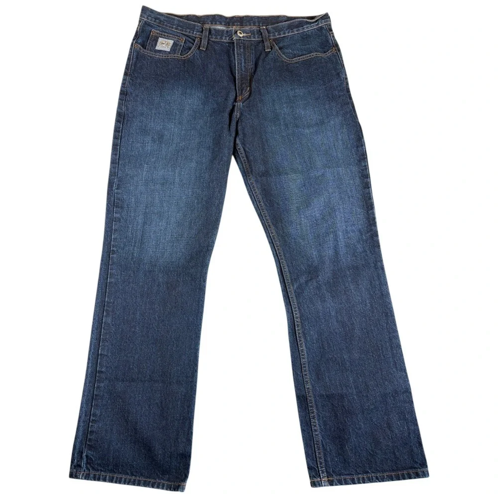 Cinch Jeans Mens 38x32 Blue Indigo Denim Stone Wash Silver Label Straight Leg